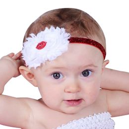 Baby Headbands Flower hairbands Girls Elastic headdress Children Princess Shiny Glitter Headwear Kids hair accessories KHA656