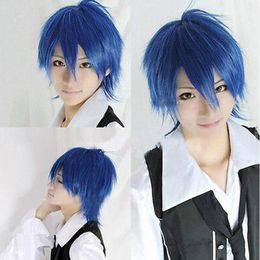 Kaito Royal Blue Short Anime Cosplay Party Hair Full Wig Costume