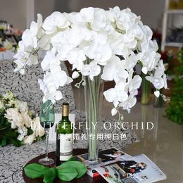 Elegant Artificial Phalaenopsis Flowers Butterfly Orchid Bouquet For Home Ornament Wedding Decorations supply 90 cm/35" long