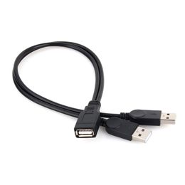 2020 USB 2.0 A Male to USB Female 2 Double Dual USB Female Splitter Extension Cable HUB Charge