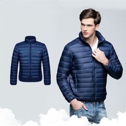 Winter Fashion Brand Duck Ultralight Down Jacket Men's Stand Collar Streetwear Feather Coat Packable Warm Mens Clothing 201223