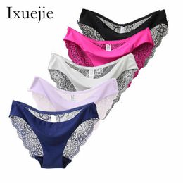 5pcs lot S-XXL 5 Size Women Sexy Underwear Transparent Hollow Women's Lace Panties Seamless Panty Briefs Intimates 201112259y