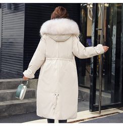 winter fashion korean down coat fur collar thick black hood Large size women winter warm puffer down jacket 200922