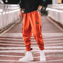 XXXXXL Street Style Mens Cargo Pants Casual 3 Colors Pants with Pockets Elastic Waist Design Hip Hop Sweatpants1