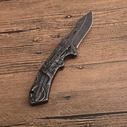 Promotion Assisted Fast Open Flipper Folding Knife 440C Stone Wash Drop Point Blade Steel Handle EDC Pocket Gift Knives