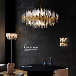 2021 new E14 LED Postmodern Crystal Copper Gold Pendant Lights Pendant light Suspension Luminaire Lampen For Dinning Room