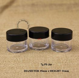 100pcs/Lot Promotion 7g Plastic Cream Jar Empty PS Women Cosmetic 7ml Small Container Refillable Vial Eyeshadow Bottlegood qualitty
