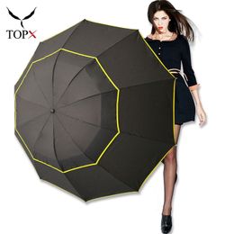 130cm Big Double Layer Umbrella Men Rain Woman Windproof Large Portable Umbrella Male Women 201218