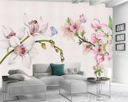 3d Wallpaper Flower Romantic Pink Peach Blossom 3d Wallpaper Digital Printing HD Decorative Beautiful Wallpaper