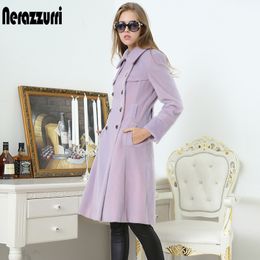 Nerazzurri british style trench coat for women Double breasted long womens clothes autumn women fashion 201210