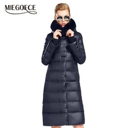 MIEGOFCE Women's Coat Jacket Medium Length Women Parka With a Rabbit Fur Winter Thick Coat Women Winter Collection 211221