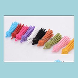 Keychains Fashion Accessories 5Pcs/Lot 40Mm Mixed Colour Suede Tassel For Keychain Cellphone Straps Jewellery Charms Leather Metal Caps Diy Dro