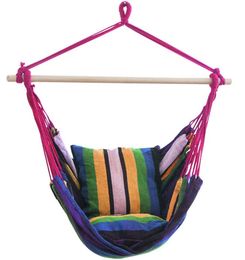 Hanging Hammock Portable Travel Camping Home Bedroom Canvas Lazy Swing Chair Garden Indoor Fashion Hammock Swings Seat Chair GGB3349
