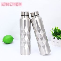 1000ml Single-wall Stainless Steel Water Bottle (NOT Thermos) Gym Sport Bottles Portable Large-capacity sports bottle 201221