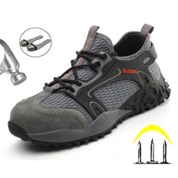 Lightweight Men's Mesh Breathable Safety Boot Steel Toe Indestructible Shoes Male Work Sneakers 48 Y200915