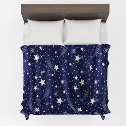 Bright stars bedspread blanket 200x230cm High Density Super Soft Flannel Blanket to on for the sofa/Bed/Car Portable Plaids 201130