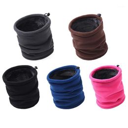 Dual-layer Men Women's Fleece Balaclava Thermal Warm Camping Hiking Scarf Gaiter Neck Warmer Tube Headwear Beanie Hats Cycling Caps & Masks