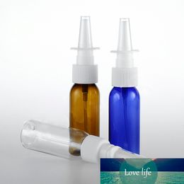 60pcs/lot 30ml transparent/brown/blue PET Empty Fine Nasal Spray Mist Plastic Bottle, Cosmetic Nose Spray Bottle
