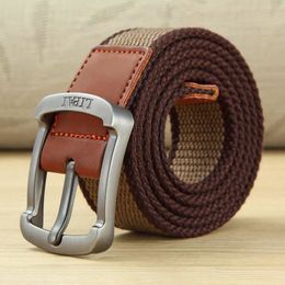 Party Favour PD003 Outdoor Sports Canvas Belts for Men Women Leisure Student Needle Buckle Military Training Woven Belt