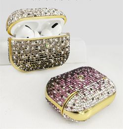 Luxury Diamond Airpods Case Bling Gradient Glitter Rhinestone Earphone Full Cover Bag for Airpods 1/2 pro Bluetooth Wireless Headset