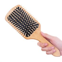 Wood Comb Professional Healthy Paddle Cushion Hair Loss Massage Brush Hairbrush Comb Scalp Hair Care Healthy Wooden Comb DBC BH4403