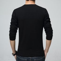 T Shirt Men Long Sleeve New Fashion Print Spring Men's Brand Clothing Casual Slim V-neck Cotton T shirt Homme Tees M-5XL 201203