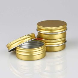 15G Gold Cosmetic Lip Balm Blusher Containers Nail Art Crafts Pot Refillable Bottle Screw Make Up Jar Tin Container 50pcspls order