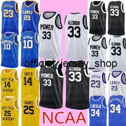 NCAA 33 LEW ALCINDOR Jersey 33 College Basketball Jersey stitched s S-XXL Black White