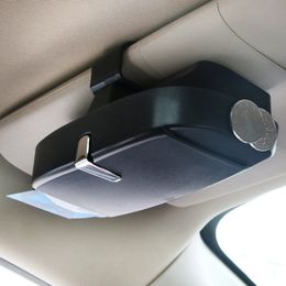 Large Capacity Car Glasses Storage Box with Sun sun visor in spanish and Clip
