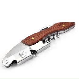 Openers Wooden Handle Wine Bottle Opener Stainless Steel Multifunction Corkscrew Box Package Kitchen Bar Tools HHA1684