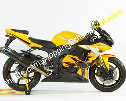 YZF 600 R6 Motorbike Shell Kit For Yamaha YZF600 YZF-R6 2005 05 Fashion Yellow ABS Complete Fairing Set (Injection molding)