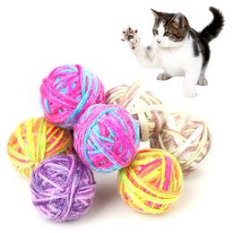 Cat Toys Pet Kitten Bell Fun Games Woolen Yarn Ball Exercise Scratch Play Chewing Pet Toy