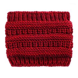 Beanie/Skull Caps 2021 Women Stretch Knitted Crochet Beanies Winter Hats Cap Warm Lady Messy Bun Wholesale1