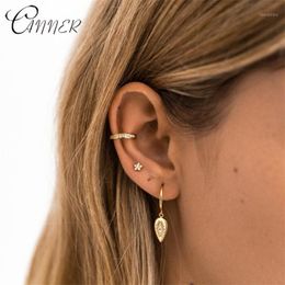 small hanging earrings UK - Hoop & Huggie CANNER 2022 925 Sterling Silver Earrings Gold Small Hanging For Women Female Boho Leaf Earings Fashion Jewelry