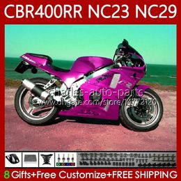 Bodywork For HONDA NC23 CBR400RR CBR400 RR 88-99 Body 65No.112 NC29 CBR 400 Glossy Pink RR CC 1988 1989 1990 1991 1992 1993 400CC CBR 400RR 88 89 90 91 92 93 OEM Fairing Kit