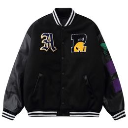 LACIBLE Hip Hop Baseball Jackets Coats Varsity Men Streetwear Embroidered Letters Bomber Harajuku Loose Unisex 220301