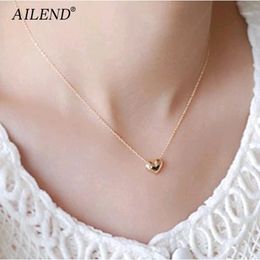 Pendant Necklaces AILEND Design Simple Fashion Jewelry Women Short Accessories Elegant Lovely Gold Heart Shaped Necklace Girl Gift1