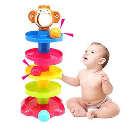 Huanger Rolling Ball Pile Tower Baby Toys Rattles 0-24months Kids Newborn Educational&Learning Gift For Children 201224