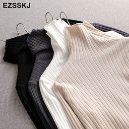 chic turtlenneck pullovers autumn winter heap collar sweater pullovers women female casual sweater top 201030