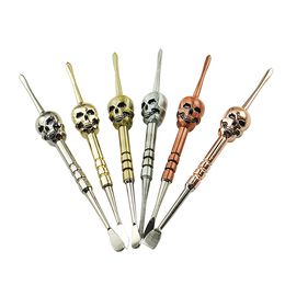 Wax Dabbers Dabbing Tool With Skull Glass Dabber Tool Stainless Steel Cleaning Ear Spoon Tool