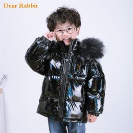 winter 90% down jacket parka real fur boys coat children's clothing snow wear kids outerwear toddler baby girl clothes snowsuit LJ201017