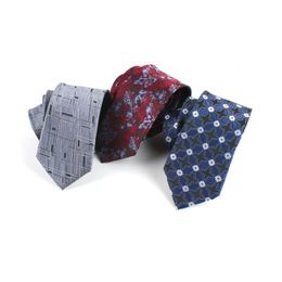 New 6cm Polyester Tie for Men's Casual Jacquard Formal Tie Narrow Collar Slim Gravatas Para Homens