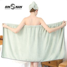 SINSNAN Microfiber Soft Thick Sexy Bath Wrap Towel Bathrobe For Women Super Absorbent Beach Swimming Spa Travel Bathroom Towels 201216