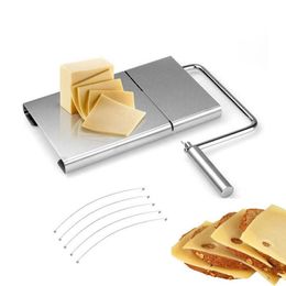 50pcs 304 Stainless Steel Cheese Slicer Wire Cutting Butter Cutter Kitchen Cheese Slice Board Cheese Cutting Tool