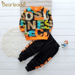 Bear Leader Children's Clothing Sets 2020 New Kids Autumn Long Sleeve Casual Active Suits Letter Print Pullover Tops and Pants LJ200915