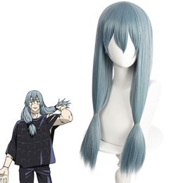 Anime Jujutsu Kaisen Mahito Cosplay Wigs Long Blue Heat Resistant Synthetic Wig