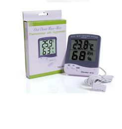 2020 hygrometer Thermometer with probe Temperature and humidity meter with big Digital LCD screen