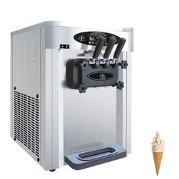 Stainless Steel Soft Ice Cream Maker Machine For Commercial Three Flavors Ice Cream Machines 110V 220V