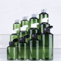 50 X 50ml 100ml 150ml 200ml Green Empty Shoulder Slope PET Plastic Cream Skin Care Bottles For Shampoo Cosmetic Container
