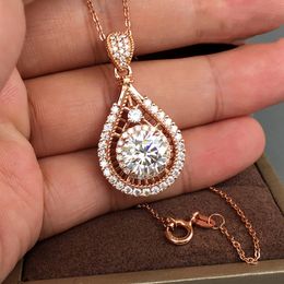 New rose gold diamond pendant necklaces water drop necklace women wedding necklaces fashion Jewellery will and sandy new
